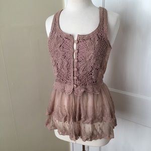 Cue boho button up vest top